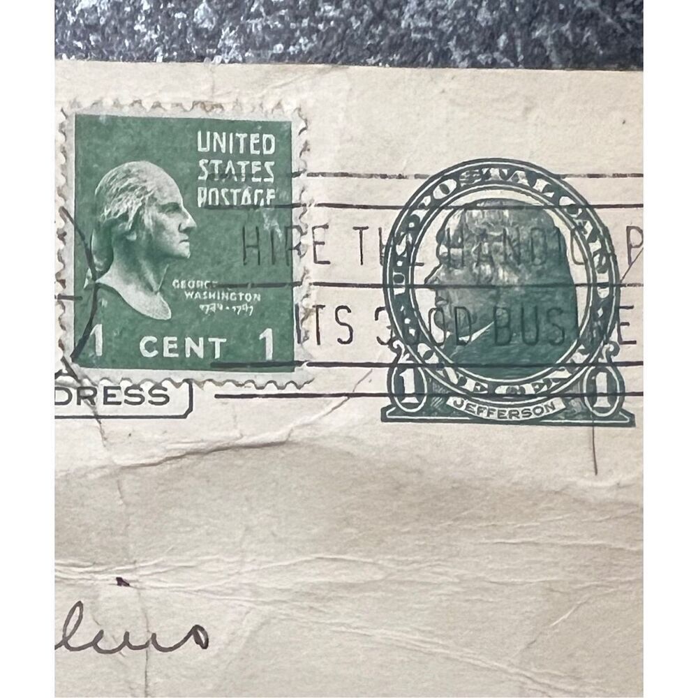 RARE GEORGE WASHINGTON 1 cent US STAMP AND  JEFFERSON 1cent Prexies  US STAMP on
